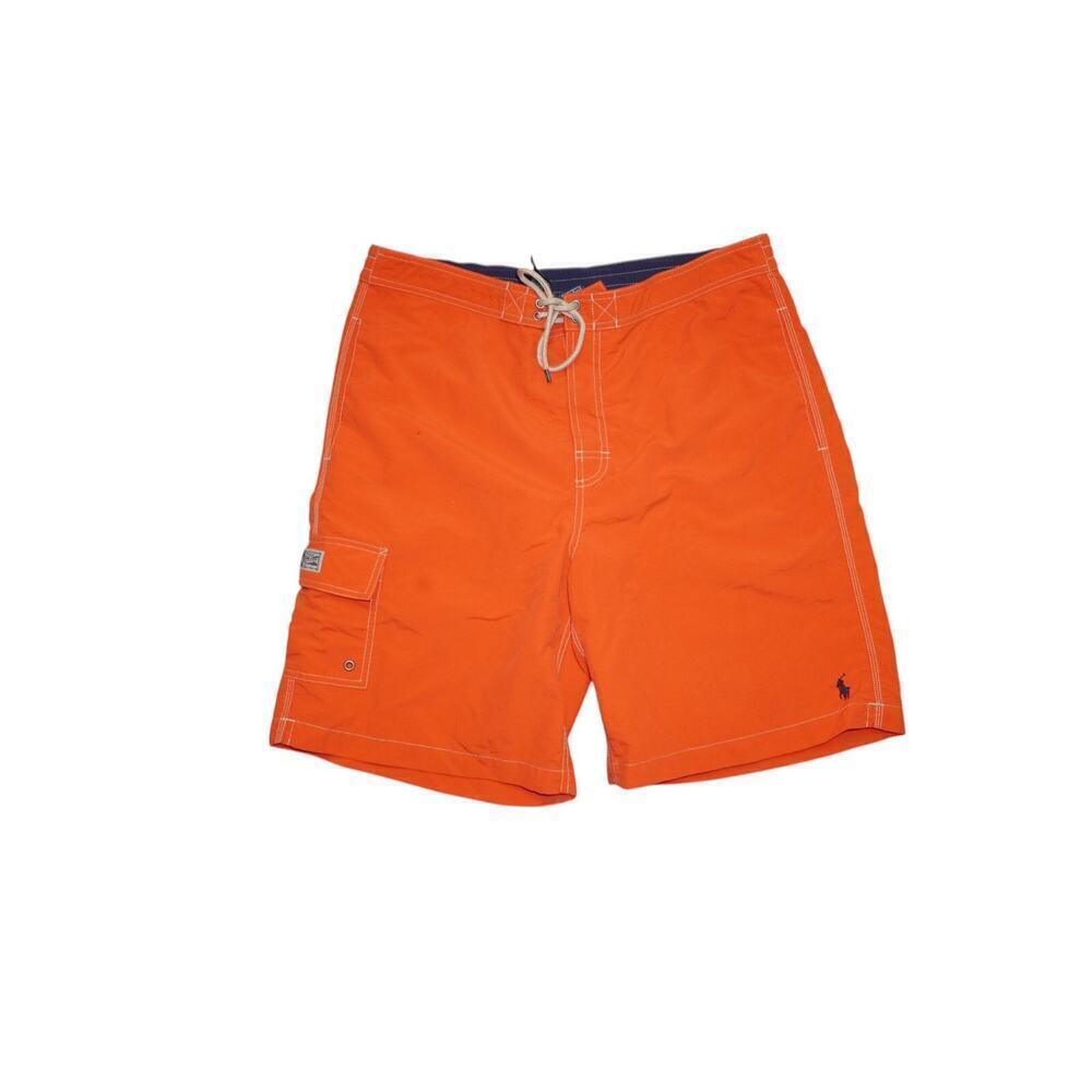 Polo Ralph Lauren Orange Swim Trunks Size XL – Utility Pocket, Drawstring Waist